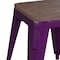 Flash Furniture 4 " Purple Metal Stool with Wood Seat, PK4 ET-BT3503-18-PR-WD-GG - alternate 8
